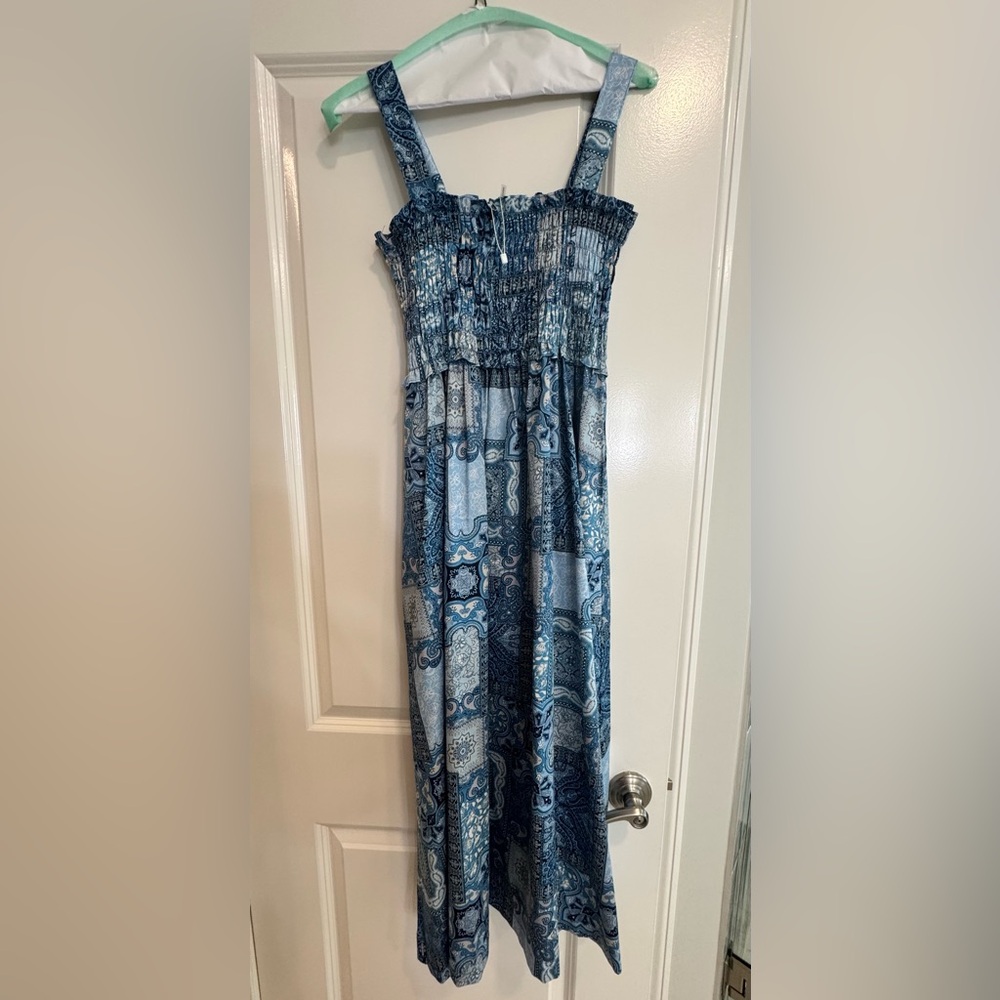 Tyler Boe Blue Patterned Maxi Dress